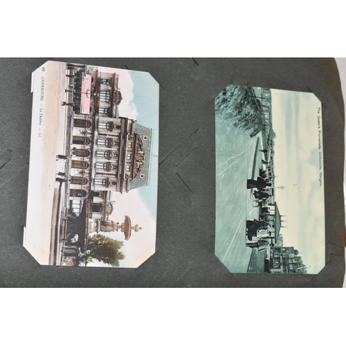 608 - TWO ALBUMS OF POSTCARDS containing approximately 428 miscellaneous examples from the Edwardian era t... 