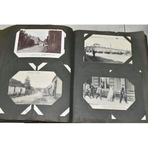 608 - TWO ALBUMS OF POSTCARDS containing approximately 428 miscellaneous examples from the Edwardian era t... 