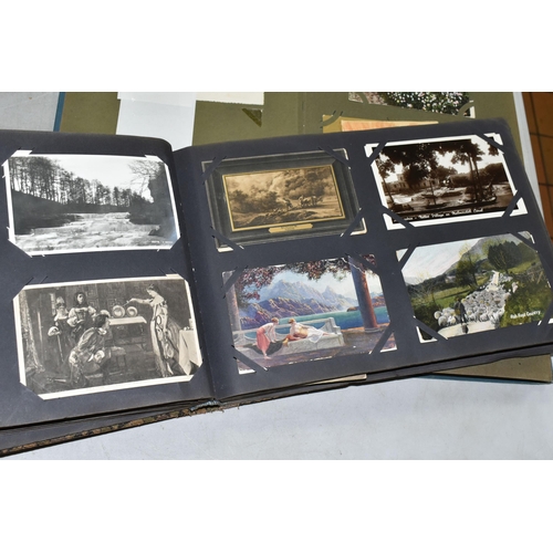 616 - TWO ALBUMS OF POSTCARDS containing approximately 566 early 20th century postcards (Edwardian-1930's ... 