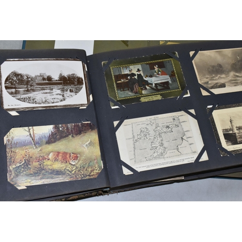 616 - TWO ALBUMS OF POSTCARDS containing approximately 566 early 20th century postcards (Edwardian-1930's ... 