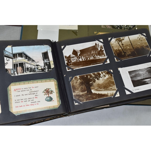 616 - TWO ALBUMS OF POSTCARDS containing approximately 566 early 20th century postcards (Edwardian-1930's ... 