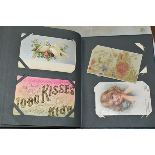 619 - TWO ALBUMS OF POSTCARDS containing approximately 587 Postcards dating from the early 20th century wi... 