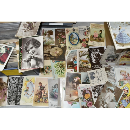 623 - TWO BOXES OF POSTCARDS containing approximately 918  Postcards dating from the early 20th century wi... 