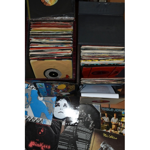 648 - TWO CASES OF 45 RPM SINGLES RECORDS, approximately one hundred and forty four, artists include ELO, ... 