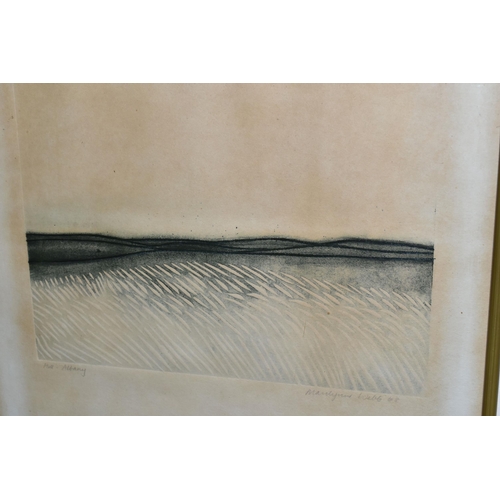 652 - MARILYN WEB (NEW ZEALAND 1937-2021) A LIMITED EDITION ETCHING DEPICTING A LANDSCAPE, signed and date... 