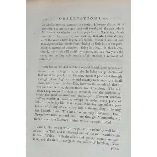 689 - (Attributed to) SULLIVAN; Richard, Sir. Observations Made During A Tour Through Parts Of England, Sc... 