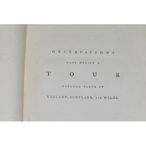 689 - (Attributed to) SULLIVAN; Richard, Sir. Observations Made During A Tour Through Parts Of England, Sc... 