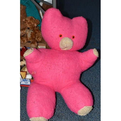 693 - A LARGE NYLON PLUSH TEDDY BEAR, with a quantity of other assorted bears, including Russ Berrie, coll... 