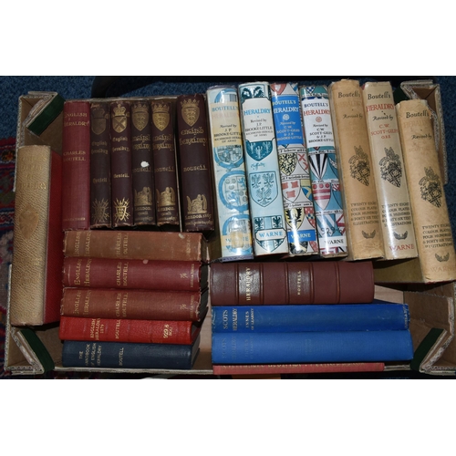 695 - HERALDRY BOOKS, One Box containing twenty-four titles comprising, BOUTELL; Charles, English Heraldry... 