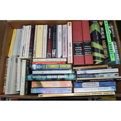 700 - SIX BOXES OF BOOKS containing approximately 245 titles in hardback and paperback formats and featuri... 