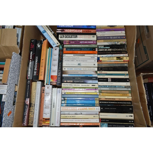 700 - SIX BOXES OF BOOKS containing approximately 245 titles in hardback and paperback formats and featuri... 