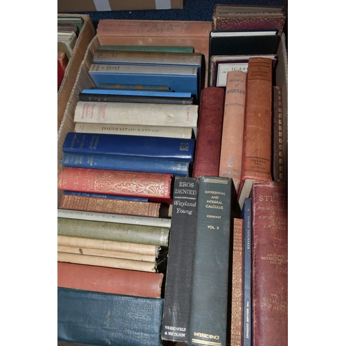 706 - TWO BOXES OF BOOKS containing sixty-five miscellaneous titles in hardback format (several antiquaria... 