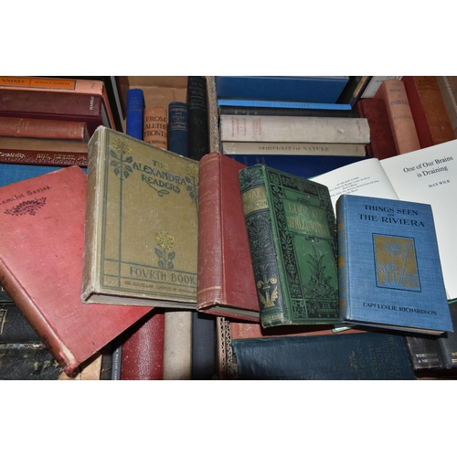 706 - TWO BOXES OF BOOKS containing sixty-five miscellaneous titles in hardback format (several antiquaria... 