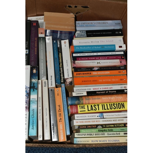 718 - SEVEN BOXES OF BOOKS containing approximately 275 titles in hardback and paperback formats and compr... 