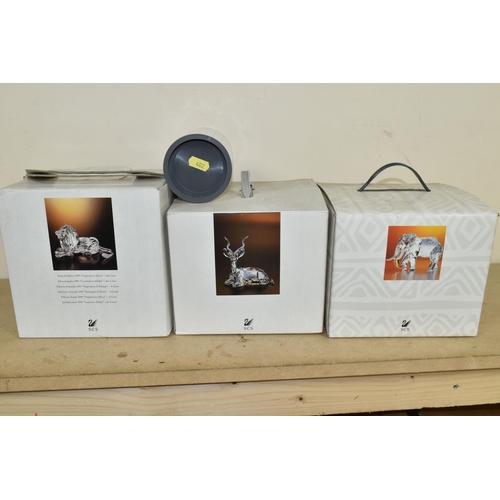 402 - A SWAROVSKI COLLECTORS SOCIETY 'INSPIRATION AFRICA' TRILOGY, all boxed and with certificates, compri... 