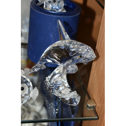 408 - A GROUP OF SWAROVSKI CRYSTAL SCULPTURES FROM THE 'AQUATIC WORLD' AND 'SOUTH SEA' COLLECTIONS, compri... 