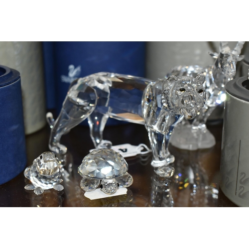 410 - A GROUP OF SWAROVSKI CRYSTAL SCULPTURES FROM THE 'ENDANGERED SPECIES' COLLECTION, comprising boxed M... 