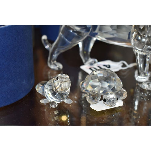 410 - A GROUP OF SWAROVSKI CRYSTAL SCULPTURES FROM THE 'ENDANGERED SPECIES' COLLECTION, comprising boxed M... 