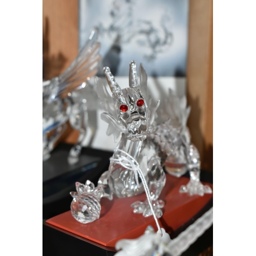 417 - THE SWAROVSKI CRYSTAL 'FABULOUS CREATURES' TRILOGY OF FIGURES, all boxed and with certificates, comp... 