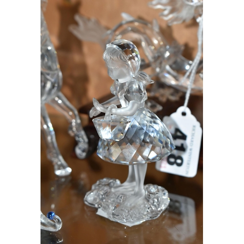 418 - A GROUP OF SWAROVSKI CRYSTAL SCULPTURES FROM THE 'FABLES AND TALES' AND 'FAIRY TALES' COLLECTIONS, a... 