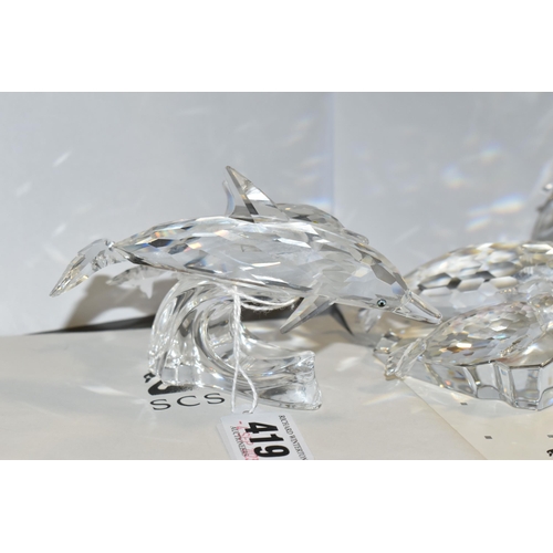 419 - THE SWAROVSKI CRYSTAL 'MOTHER AND CHILD' TRILOGY OF FIGURES, all boxed with extra box for Seals), co... 