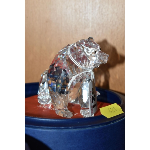 421 - A GROUP OF SWAROVSKI CRYSTAL SCULPTURES FROM THE 'RARE ENCOUNTERS' COLLECTION, comprising a boxed Gr... 