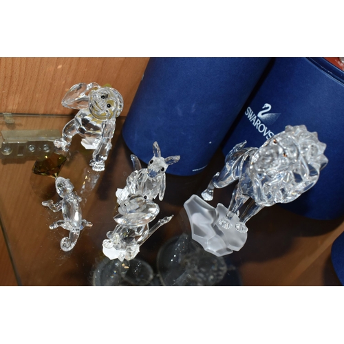 421 - A GROUP OF SWAROVSKI CRYSTAL SCULPTURES FROM THE 'RARE ENCOUNTERS' COLLECTION, comprising a boxed Gr... 