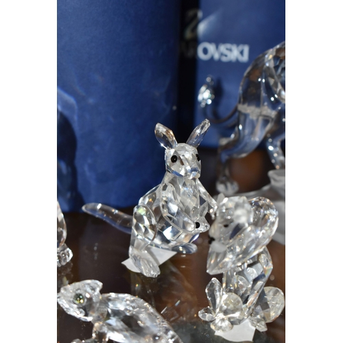 421 - A GROUP OF SWAROVSKI CRYSTAL SCULPTURES FROM THE 'RARE ENCOUNTERS' COLLECTION, comprising a boxed Gr... 