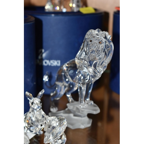 421 - A GROUP OF SWAROVSKI CRYSTAL SCULPTURES FROM THE 'RARE ENCOUNTERS' COLLECTION, comprising a boxed Gr... 