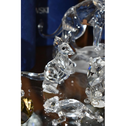 421 - A GROUP OF SWAROVSKI CRYSTAL SCULPTURES FROM THE 'RARE ENCOUNTERS' COLLECTION, comprising a boxed Gr... 