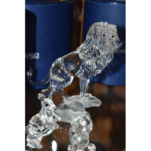 421 - A GROUP OF SWAROVSKI CRYSTAL SCULPTURES FROM THE 'RARE ENCOUNTERS' COLLECTION, comprising a boxed Gr... 