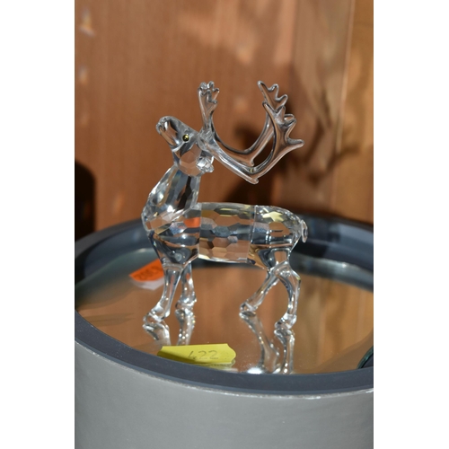 A BOXED SWAROVSKI CRYSTAL REINDEER AND FIVE BOXED SWAROVSKI 'KRIS