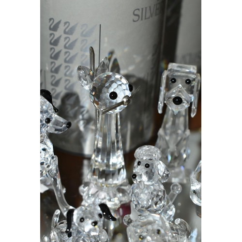 423 - A GROUP OF SWAROVSKI CRYSTAL 'A PETS CORNER' SERIES AND SIMILAR SCULPTURES, comprising a boxed Stand... 