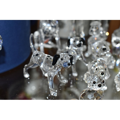 423 - A GROUP OF SWAROVSKI CRYSTAL 'A PETS CORNER' SERIES AND SIMILAR SCULPTURES, comprising a boxed Stand... 