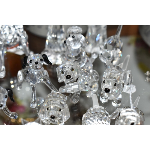 423 - A GROUP OF SWAROVSKI CRYSTAL 'A PETS CORNER' SERIES AND SIMILAR SCULPTURES, comprising a boxed Stand... 