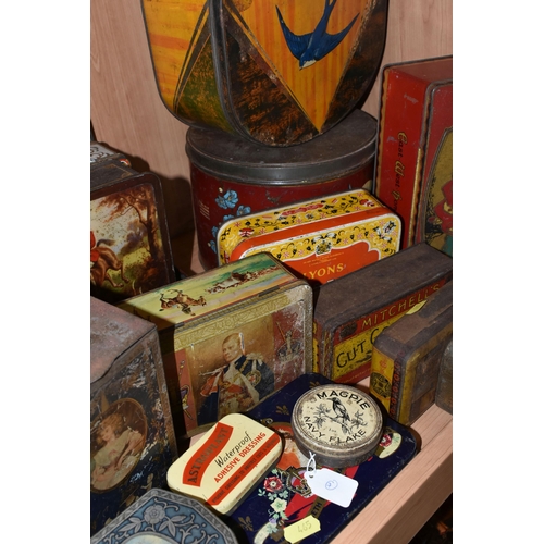 465 - A COLLECTION OF VINTAGE ADVERTISING TINS AND BOXES, assorted Tobacco, Biscuit and Toffee tins, examp... 