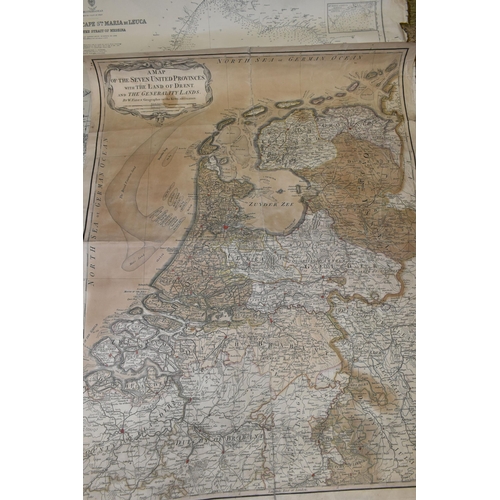 515 - SIX VINTAGE MAPS comprising a possibly late 17th century- early 18th century map inscribed Provinces... 