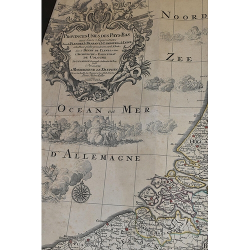 515 - SIX VINTAGE MAPS comprising a possibly late 17th century- early 18th century map inscribed Provinces... 