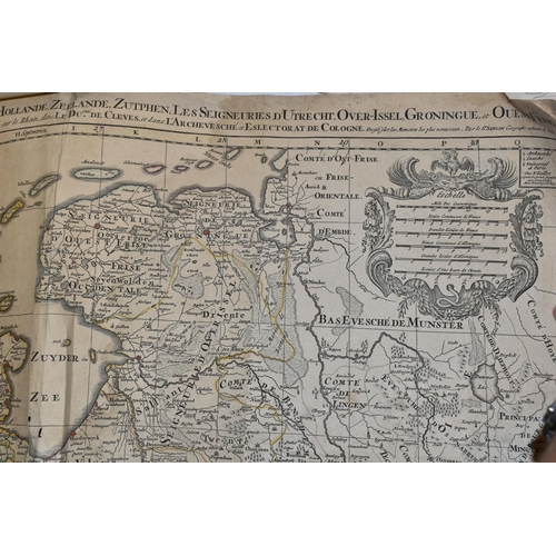 515 - SIX VINTAGE MAPS comprising a possibly late 17th century- early 18th century map inscribed Provinces... 