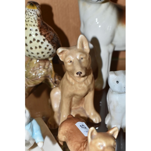 331 - A COLLECTION OF CERAMIC ANIMAL FIGURES, to include a Beswick Peter Rabbit 'Peter on His Book' P4217,... 