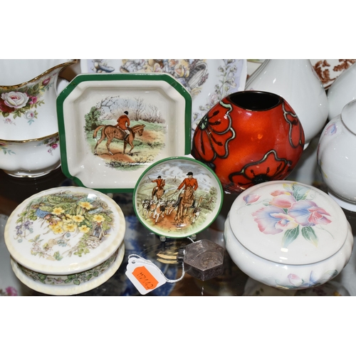 356 - A COLLECTION OF AYNSLEY GIFTWARE, AN INCOMPLETE ROYAL ALBERT 'CELEBRATION 1970' TEA SET, ETC, includ... 