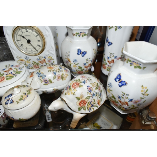 365 - A GROUP OF AYNSLEY 'COTTAGE GARDEN' GIFTWARE AND MDINA STUDIO GLASS, comprising a studio pottery Tra... 