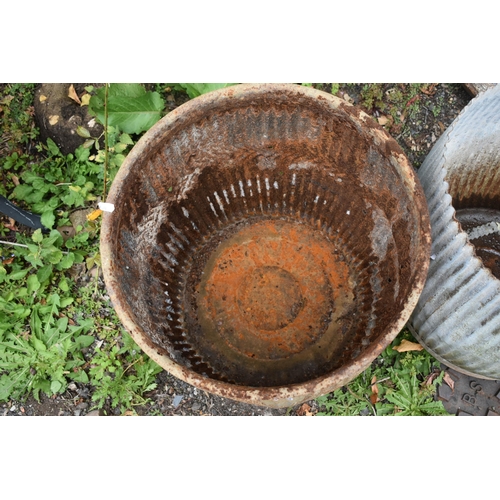 1003 - TWO GALAVANISED DOLLY TUBS, diameter 46cm x height 54cm (condition - one well rusted and some damage... 