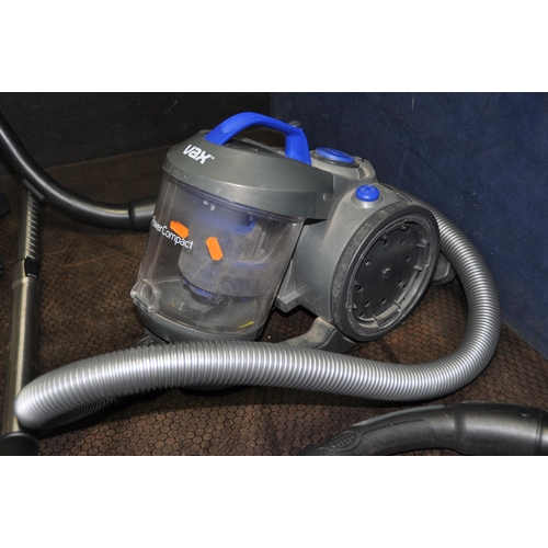 1060 - A VAX POWER COMPACT VACUUM CLEANER with floor attachment and an Amazon Basic Vacuum cleaner with flo... 