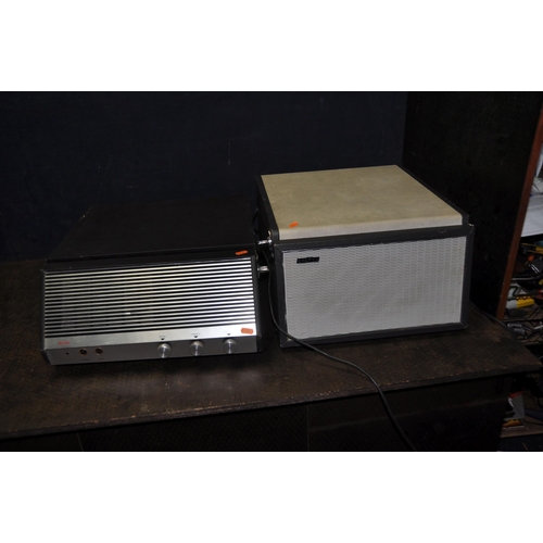 1087 - A HACKER GONDOLIER VINTAGE RECORD PLAYER and a Bush vintage record player both with Garrard 2025TC t... 