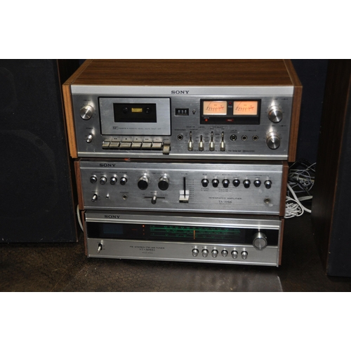 1091 - A VINTAGE SONY COMPONENT HI FI comprising of a TA-1066 Integrated Amplifier (dirty contacts on switc... 