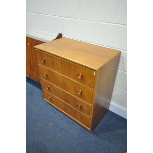 1210 - A STAINED PINE TWO DOOR CABINET, with two drawers, width 97cm x depth 40cm x height 130cm, a stained... 