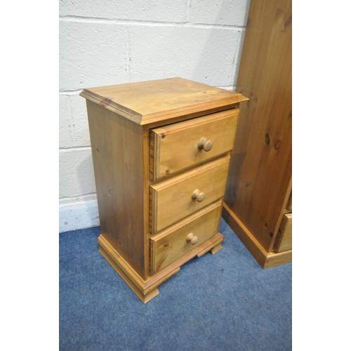 1219 - A MODERN PINE CHEST OF SIX DRAWERS, width 81cm x depth 48cm x height 112cm, along with a single door... 