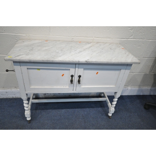 1260 - AN OAK THREE TIER TROLLEY, width 70cm x depth 43cm x height 84cm, an oak drop leaf table, a painted ... 