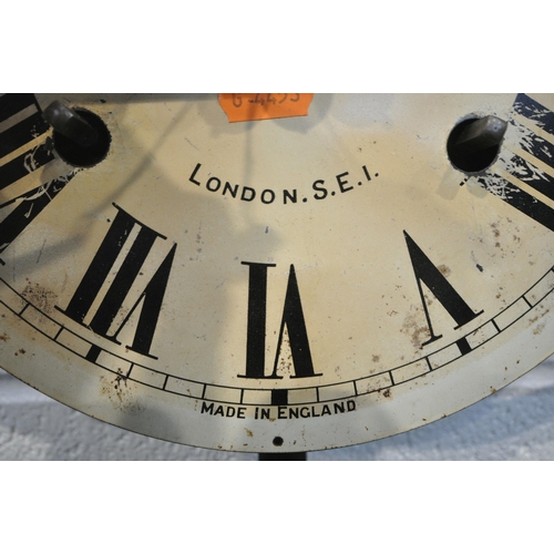 1264 - A TWIN SPRUNG WALL CLOCK, the enamel dial with roman numerals (condition report: untested, dial loos... 